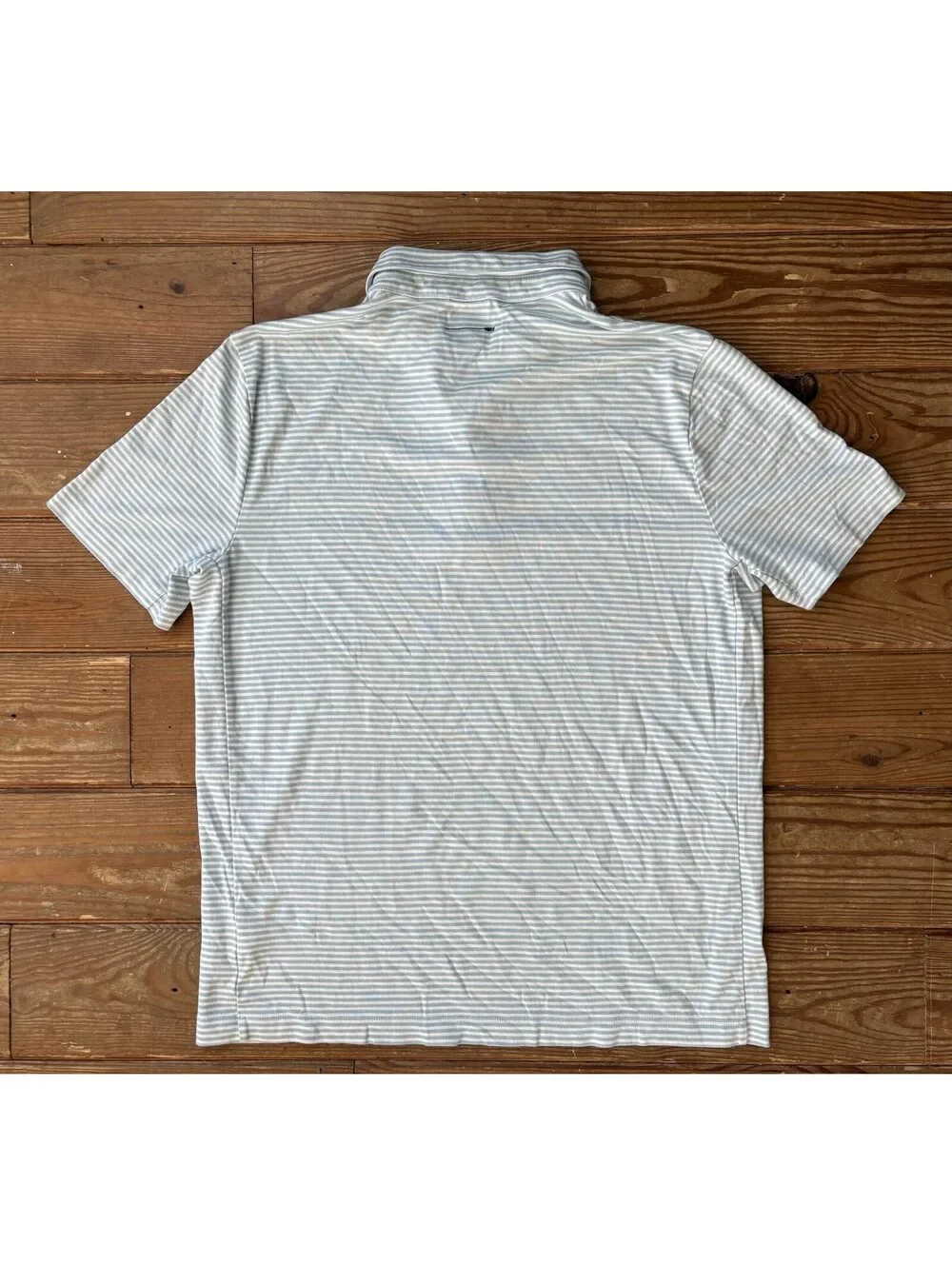 J.Crew Performance Polo Shirt Men's LT Tall Blue White Stripe COOLMAX